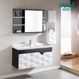 恒洁浴室柜组合黑白欧式现代简约陶瓷洗手盆台上盆实橡木卫浴柜