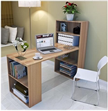 电脑桌台式家用简约现代办公室带书架创意书架组合桌子儿童书桌