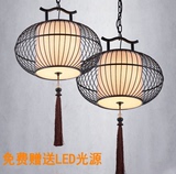 新中式铁艺鸟笼灯仿古吊灯简约现代中式创意个性鸟笼灯餐厅过道灯