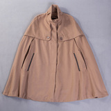 新品上市时尚个性纯色立领斗篷型女装长袖毛呢外套 4F01107D