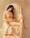 手绘油画花季少女写真现代裸女人体艺术画装饰画书房会所卧室挂画