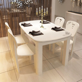 现代简约小户型实木大理石餐桌 白色田园欧式餐桌椅组合1桌4椅6椅