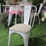 欧美式乡村花园庭院椅实木铁艺户外椅子咖啡馆特色高档餐椅白色