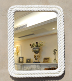 欧式美式乡村东南亚地中海装饰镜子绳方形浴室镜卫浴镜子梳妆镜