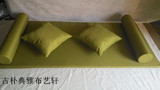 定做现代中式纯色麻布水洗棉麻亚麻罗汉床垫飘窗垫棕垫海绵垫坐垫