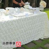 婚庆品立体玫瑰花签到台桌布拍照背景布婚礼派对宝宝生日甜品台装