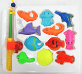 可爱磁性钓鱼玩具 夏天儿童戏水洗澡玩具 小猫钓鱼益智玩具 3-7岁