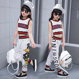儿童韩版潮酷大童女装夏装运动休闲套装时尚女孩衣服6 12岁女童装