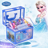 迪士尼公主化妆品盒冰雪奇缘儿童彩妆箱套装 女孩过家家玩具 A