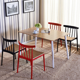美式简约现代餐桌椅 简易实木休闲方桌 会议洽谈桌咖啡长方形桌子