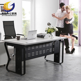 广州简约现代经理主管桌大班台单人办公桌椅组合钢架老板桌板式