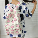 包邮韩国可爱日系软妹学院双肩包草莓书包背包 水果学生帆布包女