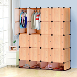 菲斯卡时尚简易仿木纹组合式衣柜创意组装收纳整理储物防尘收纳柜