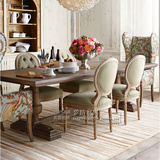 现货美式餐桌椅组合 法式创意餐桌餐椅 新古典沙发椅欧式实木家具