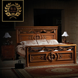 美式双人床 印尼柚木床 红木床 别墅床 别墅家具 全实木床 欧式床