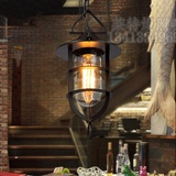 Loft美式工业风复古田园客厅创意酒吧餐厅单头艺术装饰做旧吊灯
