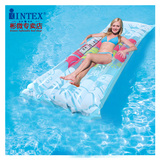 intex成人游泳装备充气浮排单人躺椅成人水上浮床沙滩垫海边浮板