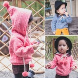 童装2016新款女童套头连帽上衣加厚加绒外套宝宝1-2-3-4岁春装