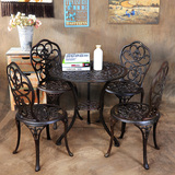 铁艺餐桌椅组合别墅简约复古时尚欧式室内外餐厅专用一桌四椅套装