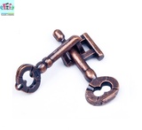 包邮  老人成人益智解锁玩具 魔金复古钥匙锁 古铜 老式锁匙原型