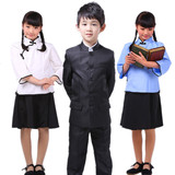 儿童演出服 五四青年运动服装男女童相声表演服民国时期学生服装