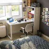 潮土创意现代简易电脑桌高光漆转角书桌书柜组合台式办公桌写字台