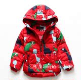 韩国儿童羽绒服特价清仓外贸童装冬装小恐龙3-6岁宝宝外套加厚