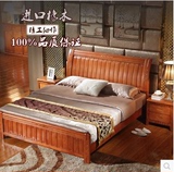 实木床橡木床双人床1.8米1.5米高箱床儿童单人床1.2米包邮