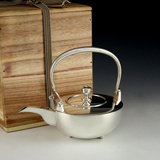 西洋古董银器 早期日本純銀御桃子老银壶 急須 茶具 茶壶
