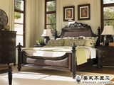 美式做旧床 实木双人床 法式床 欧式床 复古布皮艺 1.8米婚床特价