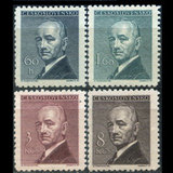 捷克斯洛伐克1946年总统贝奈斯4全轻贴(斯科特价$0.85)(XA0698)