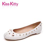 Kiss Kitty女鞋秋新款圆头羊皮甜美可爱柳钉浅口单鞋新品