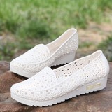 夏季凉鞋 塑料女白色护士鞋工装鞋洞洞柔软舒适智慧足妈妈鞋大码