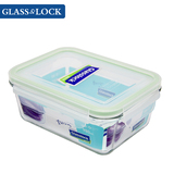 韩国glasslock钢化玻璃大容量保鲜盒长方形便当盒微波炉饭盒980ml