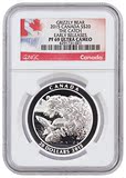 海外代购 纪念币 加拿大1盎司2015银灰熊 NGC PF69