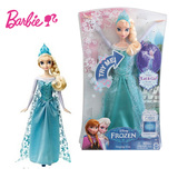芭比娃娃冰雪奇缘声光艾莎爱莎公主CHW87迪士尼儿童女孩玩具