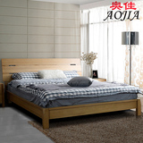 水曲柳白色实木床1.8米现代简约储物高箱双人床北欧成人特价包邮