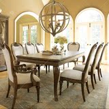 定制餐桌美式实木可伸缩长方形桌子高档餐厅桌子特色古典8椅饭桌