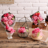 永生花礼盒 玫瑰保鲜花 玻璃罩鲜花生日礼物 纪念日婚礼告白干花