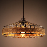 合悦美式乡村设计师吊灯创意个性客厅灯复古工业麻绳铁艺餐厅灯具