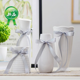 新品家居装饰品陶瓷花瓶客厅餐桌摆件现代简约风格宜家纯白花器花