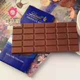 糖糖屋 进口零食Lindt瑞士莲巧克力 经典排装 牛奶巧克力口味100g