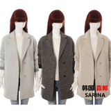 SARINA韩国代购直邮Thyren专柜正品韩版女毛呢外套大衣T154XSG001