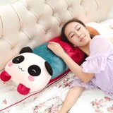 可爱卡通趴兔熊猫长枕头双人枕单人枕毛绒玩具公仔靠垫抱枕可拆洗