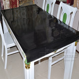 PVC防水油软质玻璃餐桌布黑色塑料磨砂桌垫免洗茶几垫台布水晶板