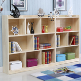 儿童实木书柜 松木书架 自由组合 置物柜 玩具柜 尺寸定做 包邮