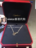 香港代购 Cartier卡地亚三环彩金LOVE钻石项链B7219700证书发票