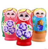 木制益智儿童玩具 5层俄罗斯套娃 宝宝玩具多款式随机发货