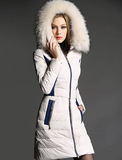 雪雕JC厂家直销正品冬装欧洲站带毛领加厚两件套装中长款羽绒服女