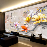 3D十字绣印花新款客厅卧室大幅欧式油画风景玉兰花卉现代简约2米5